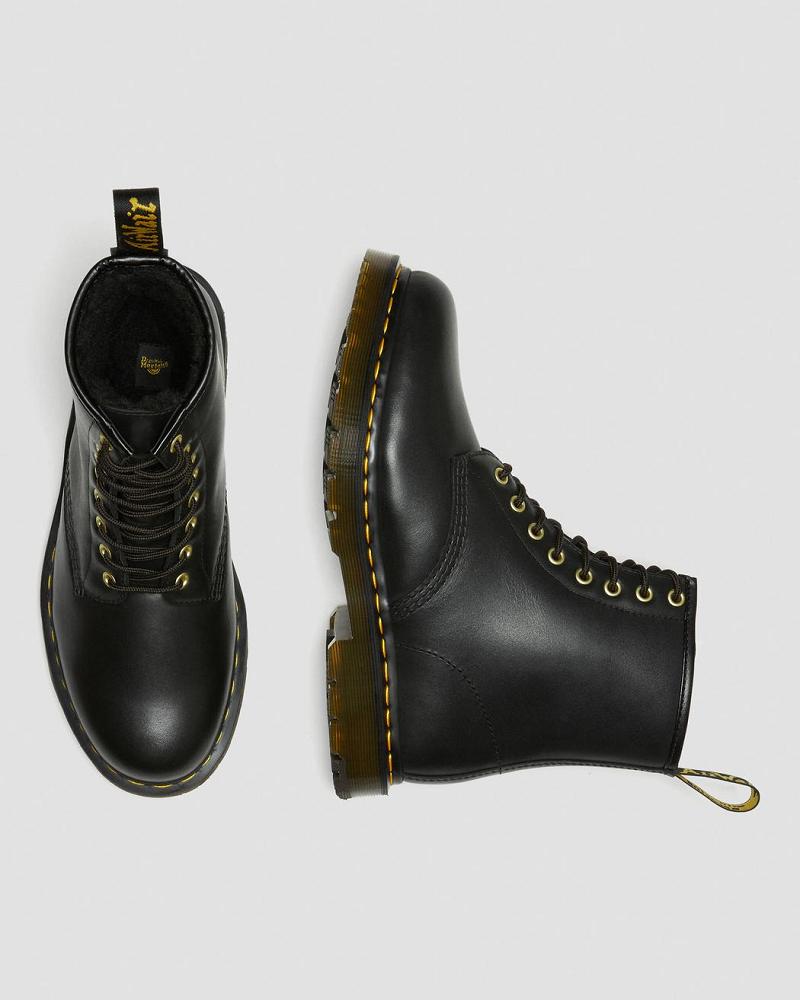 Botas De Trabajo Dr Martens 1460 DM's Wintergrip Cuero Mujer Negros | MX 403MQZ